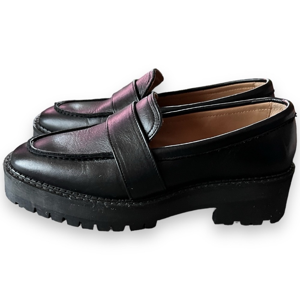 Anthropologie & Other Stories Chunky Platform Leather Loafer Black Size 8